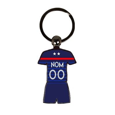 Porte Clé Football Euro 2020 France Maillot Domicile Personnalisable avec Nom et Numéro