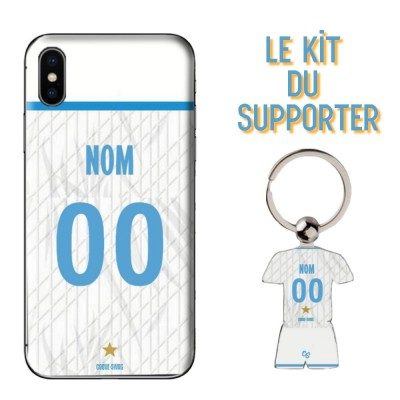 Kit supporter Football Marseille Domicile 2021 Coque + Porte clés
