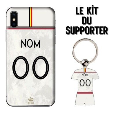 Kit supporter Football Belgique extérieur Euro 2020 Coque + Porte clés